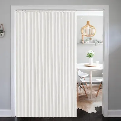 Obrázok produktu pre Magnetické závesy do dverí v rímskom štýle – biele závesy, rozmer 44 x 77 cm