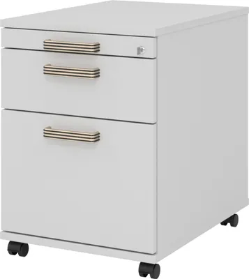 Produktbild von bümö office Rollcontainer - mit Hängeregistratur - Griff: Streifengriff (Kunststoff), Nachbildung: Grau