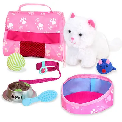 Obrázok produktu pre Sophia's By Teamson Kids Plyšová mačka s nosičom a 8 doplnkami pre 18" bábiky