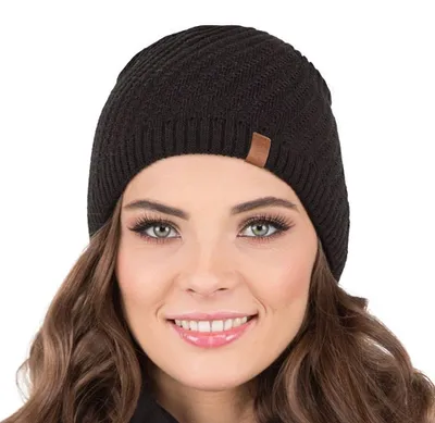 Immagine prodotto di Cappello invernale da donna Vivisence, caldo e accogliente copricapo per l'inverno e l'autunno, caldo cappello a maglia spessa, cappello classico da donna,  eu, nero, taglia unica