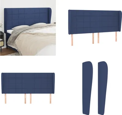 Produktbild von vidaXL Kopfteil mit Ohren Blau 203x23x118/128 cm Stoff - Kopfteil - Kopfteile - Bett-Kopfteil - Bettkopfteil