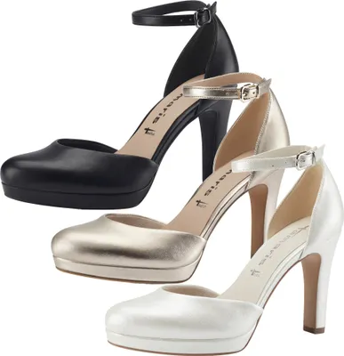 Produktbild von Tamaris Damen Pumps Plateau Blockabsatz Fesselriemen 1-24402-20, Größe:40 EU, Farbe:Gold
