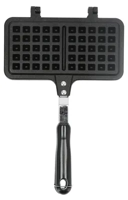 Doppelseitiges Waffeleisen, antihaftbeschichtet, 33x20,5 cm, schwarz
