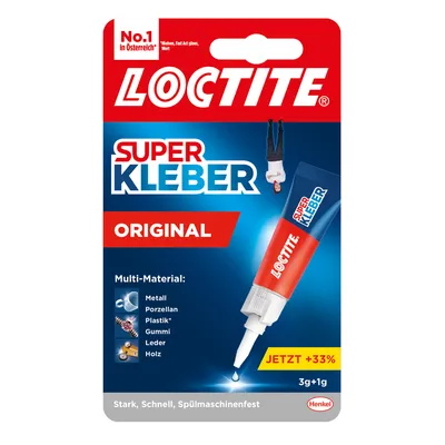 Produktbild von Loctite Superkleber Schnellkleber Sekundenkleber Keramikkleber Holzkleber Original 1 x 4g