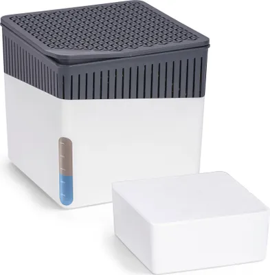 Produktbild von WENKO Raum Entfeuchter Cube 500 g Luft Box Auto Keller Bad Räume Granulat weiß