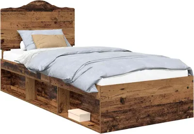 Produktbild von vidaXL Bettrahmen Altholz 90 x 200 cm Massives Kiefernholz