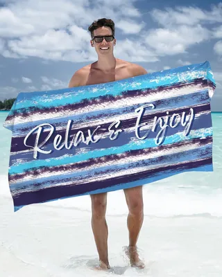 Imagen del producto de Toalla de microfibra para la playa, que no retiene arena, de secado rápido, de 160 x 80 cm, ideal para la playa y los viajes