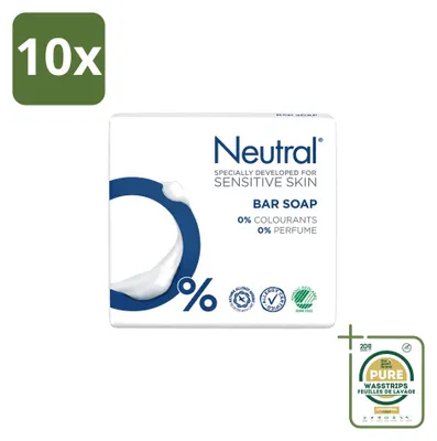 Productafbeelding van 10 x Neutrale zeepstukken, parfumvrij - 100 g - Voordeelpakket - 10 stuks