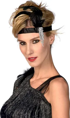 Produktbild von 20er Jahre Charleston Stirnband in schwarz