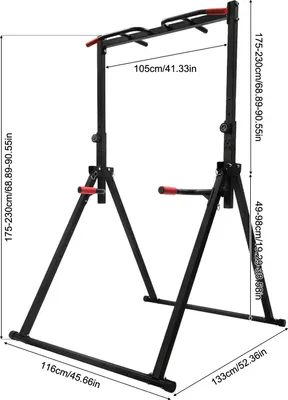 Immagine prodotto di Stazione per trazioni - Barra da porta - Extra robusta - Regolabile in altezza - Allenamento di forza multifunzionale - Palestra domestica - Nero