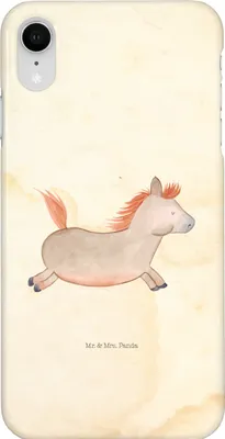Produktbild von Mr. & Mrs. Panda Iphone XR Handyhülle Pferd Springen - Vintage - Geschenk, Stall, Premium Kunststoff, Pferdestall, Reiten, Pferde, Bauernhof, Handy Case, Ausreiten