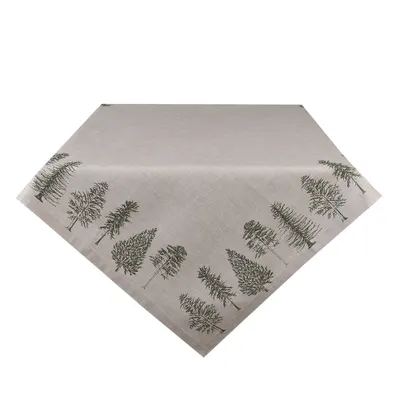 Immagine prodotto di Tovaglia Clayre & Eef 100x100 cm Beige Verde Cotone Abete