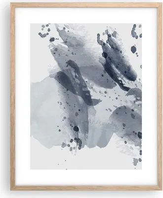Produktbild von Gerahmtes Poster - Rahmen in heller Eiche - Abstraktion Blau Minimalismus - 40x50 cm - Wand Bild - Wanddeko - Wandbilder - Kunstposter - Wandposter - Bilderrahmen - Bilder - P2NPA40x50-4941