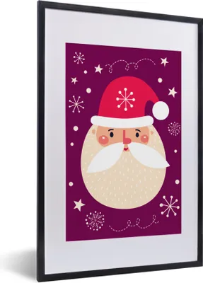 Produktbild von MuchoWow® MuchoWow® Gerahmtes Poster Weihnachten - Weihnachtsmann - Schnee 40x60 cm - Poster mit zchwarzem Bilderrahmen - Poster in Rahmen