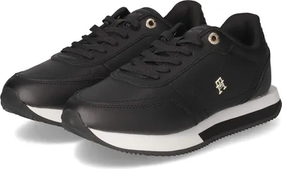 Obrázek produktu pro Tommy Hilfiger dámské nízké tenisky/šněrovací boty ELEVATED RUNNER černá hladká kůže velikost: 37