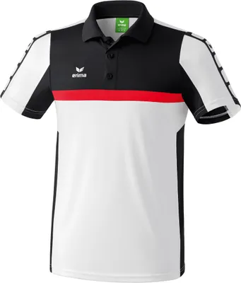 Produktbild von Erima CLASSIC 5-CUBES Poloshirt Kinder weiß/schwarz/rot 128