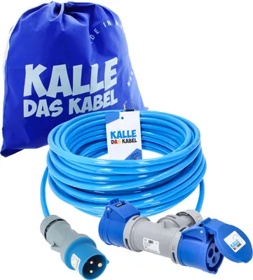 Produktbild von Kalle Verlängerungskabel CEE 230V 16A 2,5mm²  2-Fach Kupplung Extreme Blau  IP44 50 Meter