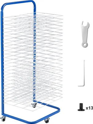 Produktbild von VEVOR Kunst-Trockenstände mit 25 herausnehmbare Regalen (423 x 317 mm) Farb-Trockenständer mit feststellbaren Rädern, Gemälde-Trockenständer Kohlenstoffstahl