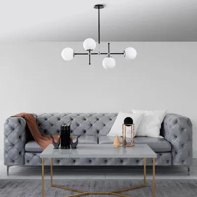 Produktbild von Opviq, My Legend - 145-AV2, Kronleuchter, Schwarz, Metall, 90 x 15 x 67 - 82 cm