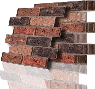 Productafbeelding van PVC-wandbekleding, 3D-wandpaneel voor de keuken, waterdicht, steenachtig uiterlijk, geschikt voor woonkamer, kachel, slaapkamer, 10 stuks, 30 x 30 cm.