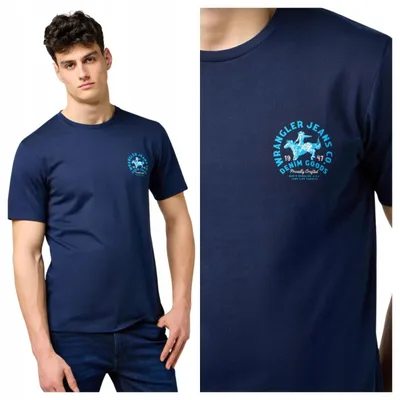 Produktbild von Wrangler | Herren T-Shirt mit Grafikprint, Größe L, Marineblau
