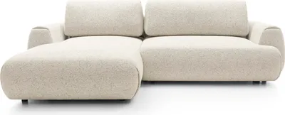 Produktbild von BETTSO Stilvolles weißes Ecksofa MORENA mit Bettzeugablage für das Wohnzimmer Links
