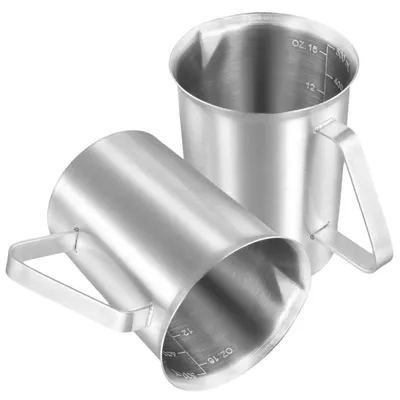 Productafbeelding van Set van 2 RVS Maatbekers met Handvat en Gietlip