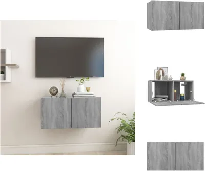 Immagine prodotto di vidaXL Mobile TV a parete grigio Sonoma 60x30x30 cm in legno - Mobili TV