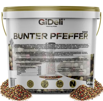 Produktbild von Bunter Pfeffer 500g Ganz Pfefferkörner Mühle Gewürz Pfeffermischung Natur GiDeli