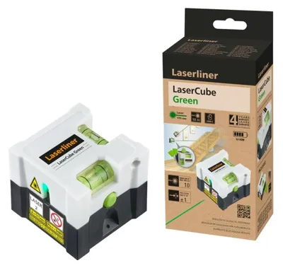 Zdjęcie produktu dla Laserliner LaserCube, 10 m, 1 mm/m, 635 nm (< 1 mW), Niwelator liniowy, Czarny, Biały, 4 h