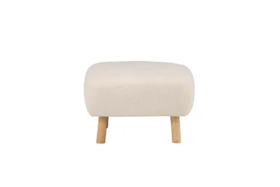 Image de Salinapouf ,repose-pieds ours en peluche naturel, blanc.