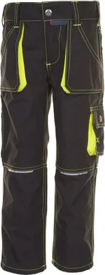 Productafbeelding van Kinderbroek, model Junior, maat 110/116, antraciet/geel, merk PLANAM