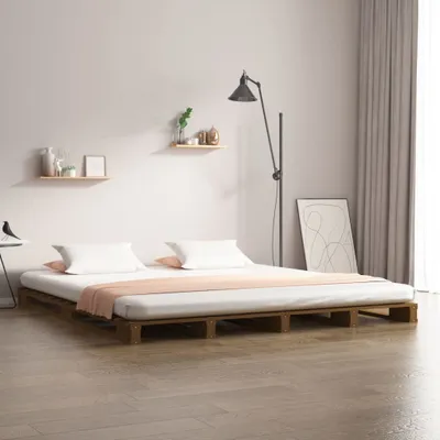 Produktbild von The Living Store Palettenbett Honigbraun 120x200 cm Massivholz Kiefer