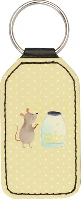 Produktbild von Mr. & Mrs. Panda Schlüsselanhänger Maus Sterne - Gelb Pastell - Geschenk, Schwangerschaft, schlüssel anhänger, Taschenanhänger, Geburtstag, Taufe, Kindergeburtstag