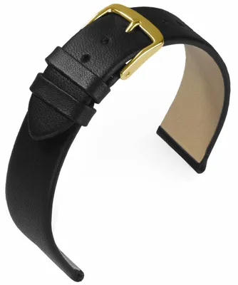 Produktbild von EULIT Uhrenarmband | Nappaleder, schwarz ohne Naht | Dornschließe G, Stegbreite:12mm