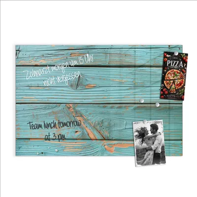 Produktbild von Magnettafel 60x40cm Pinnwand Whiteboard beschreibbar - Holzbretter Vintage