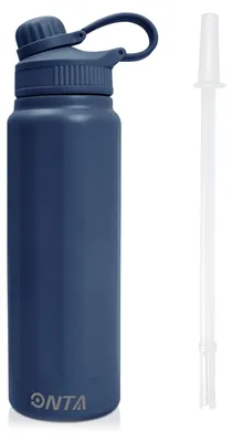 Sport-Trinkflasche 840 ml, Edelstahl, vakuumisoliert, blau