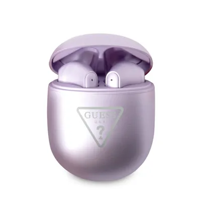 Obrázok produktu pre GUESS TWS bezdrôtový / bluetooth Stereo Kopfhörer + dokovacia stanica GUTWST82TRU (Triangle Logo / lila)