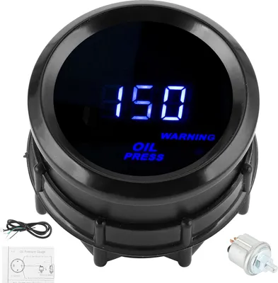 Obrázek produktu pro 2in měřič tlaku oleje 0?150PSI Digitální modrá LED vysoká přesnost 12V automobilový měřič se senzorem