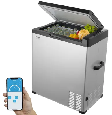 Obrázok produktu pre Autochladnička VEVOR, 12 V autochladnička, prenosná 70-litrová jednozónová mraznička, nastaviteľný rozsah od -4℉ do 68℉, kompresorový chladič 12/24 V DC a 100-240 V AC
