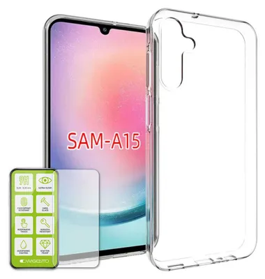 Obrázek produktu pro Silikonové pouzdro pro Samsung Galaxy A15, skleněné pouzdro na mobil, obal, kryt