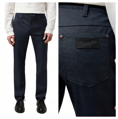 Immagine prodotto di Wrangler | Jeans da uomo, modello Greensboro, blu, vestibilità regular, tessuto denim elasticizzato, classiche, in cotone, taglia W32 L32