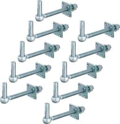 Image de Alberts 867478 Gond, sans support, réglable, électro-galvanisé jaune, dimension de l'axe Ø16 mm, longueur 180 mm, set de 10 pièces