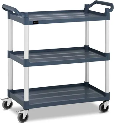 Zdjęcie produktu dla Wózek Kelnerski Serwisowy 3 Półki Plastikowe 84 X 49Cm Do 150Kg