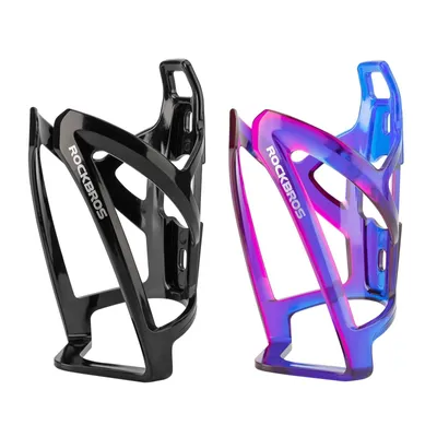 Produktbild von ROCKBROS Fahrrad Flaschenhalter 2er Set PC ultraleicht 35g Getränkehalter für Mountainbike Rennrad Faltrad Schwarz und Lila