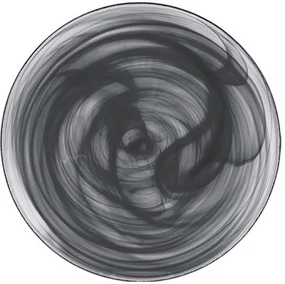 Produktbild von Set aus 6 weißen Platten in schwarzem Glas, 27,5 cm