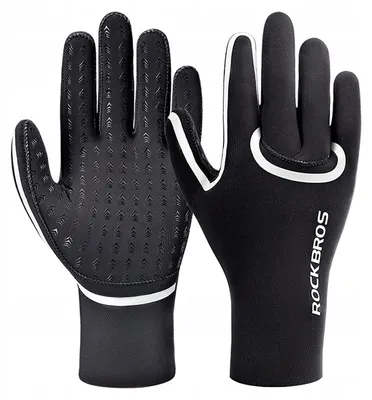 Produktbild von Rockbros Fahrradhandschuhe Lang Wasserdicht Schwarz L/XL
