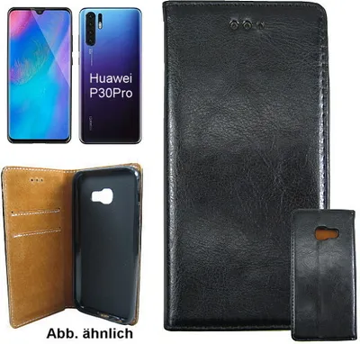 Produktbild von OLLI BookCase - für Huawei P30 Pro - REAL LEATHER black