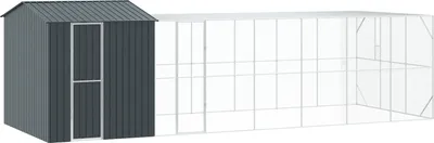 Produktbild von Möbel Voliere mit Erweiterung Anthrazit 310x817x247 cm Stahl - Vogelkäfige Neu36239