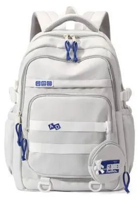 Image de Sac à dos pour filles adolescentes, imperméable, sac de jour léger, grande capacité, couleur vin, gris clair